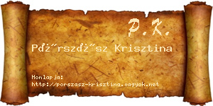 Pórszász Krisztina névjegykártya
