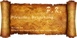 Pórszász Krisztina névjegykártya